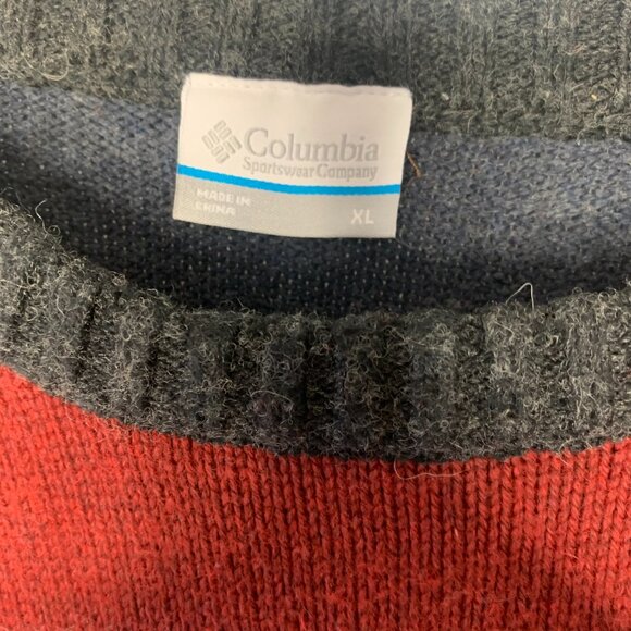Columbia Mens Red / Blue Sweater - Picture 2 of 14